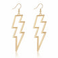 Lightning Bolt Drop Dangle Earrings for Woman Gold Fashion Statement Jewelry