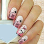 RIICFDD Halloween Spider Web Kawaii Skull Pink Gradient Short Square Nails 24
