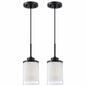 CJY CHENJINYAN 2 Pack 4.3" Black Pendant Light Fixture Frosted Glass