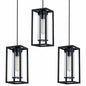 RAINLIGHTING 3 Pack Pendant Ceiling Light 6" Grey Glass Black Finish Indoor