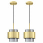 Dolaimy 3 Pack 1 Light Kitchen Island Pendant Light 6" Clear Glass Bronze