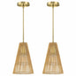 Dolaimi 2 Pack Adjustable Industrial Pendant Light 6.9" Rattan Bronze