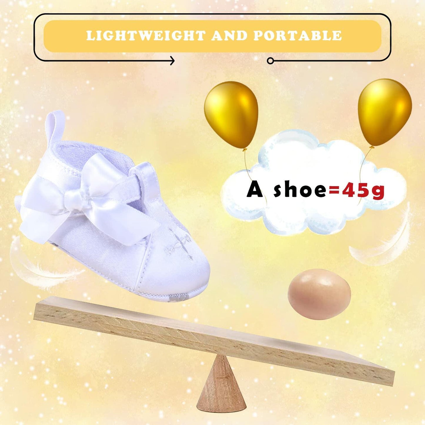 Booulfi Baby Girls Baptism Christening Shoes Booties White Size 12-18 Months