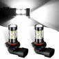 dawfall 2-Pack H10 50W 6000K White Fog Lamp Bulbs Waterproof Universal