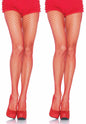 Leg Avenue Industrial Net Panty Hose 2 Pair Red Wide Fishnet Size One Size