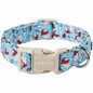 ARING PET Christmas Dog Collar Blue Adjustable Cotton Quick Release Puppy Collar