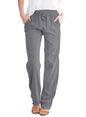 Acelitt Women's Gray High Waisted Casual Trousers Pants Large Pockets - Size L