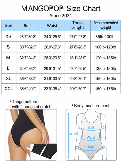 MANGOPOP Women's Backless Sleeveless Bodysuit White Size S