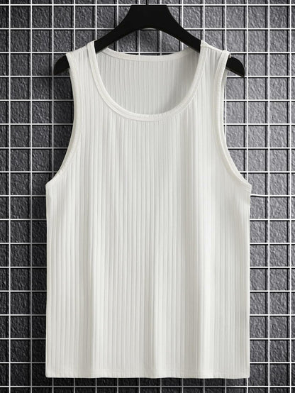 COZYEASE Men's Rib Knit Sleeveless Tank Top Green Small Casual Bodycon