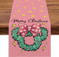 Seliem Christmas Wreath Table Runner Colorful Burlap 13x36 Inch Xmas Decor