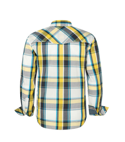 VENZULIA Men's Western Snap Long Sleeve Plaid Shirt White Size 2XL