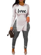 MRSYVES 2PC Women's Khaki Outfit Set L - Pullover Shirt & Leggings Pants