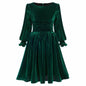 IMEKIS Toddler Velvet Christmas Dress Dark Green Long Sleeve Size 2-3T