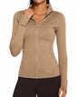 AVGO Womens Running Jacket Full Zip Slim Fit Brown Lightweight Size XS