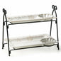Shell Rectangle Chip and Dip Serving Set Black Tiered Tray Dessert Display