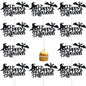 Totelux Halloween Cake Toppers 10Pcs Black Pumpkin Bat Ghost Glitter