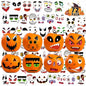 LINAYE Halloween Pumpkin Face Stickers Small Mini 72 PCS Decorating Kit
