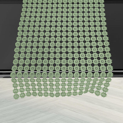 Elegant Comfort Table Runner Green Crochet Luxury Embroidery 16x20 Inch