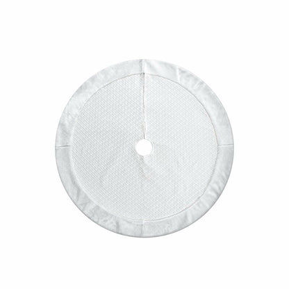 USILAND Christmas Tree Skirt White Faux Fur Rhombus Texture Size 32