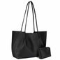 ZFZGFRCS Faux Leather Tote Bag Large Beige Handbag with Wallet