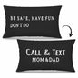 Mingnei Call Your Mom Reversible Decorative Pillow Cover 12x20 Black