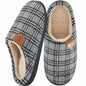 Ablanczoom Unisex Memory Foam House Slippers Grey-White Size 46/47