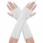 Hmxpls Knitted Kawaii Arm Warmers Wrist Warmers Women White