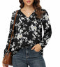 Jouica V Neck Tunic Top Women Black Size Small