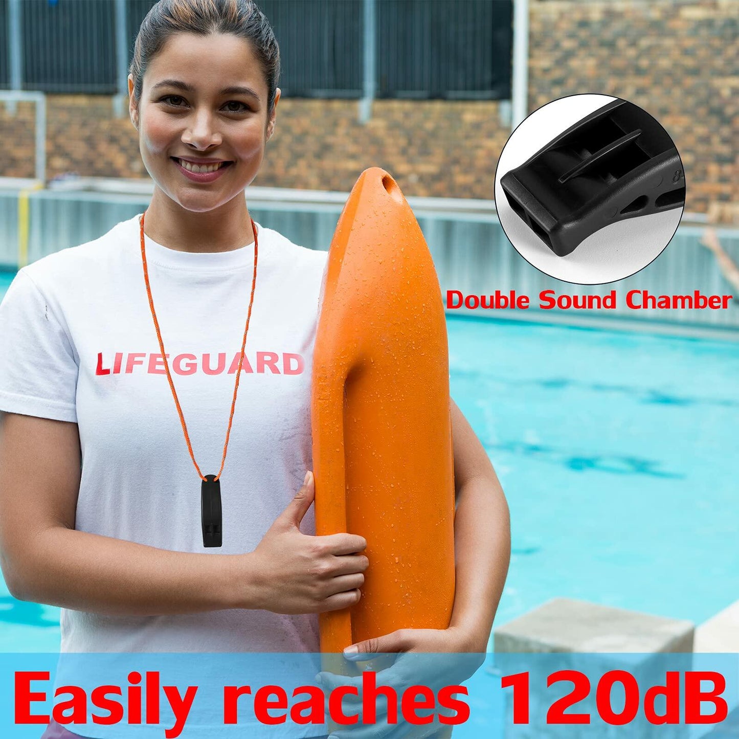 Hipat Emergency Whistle Super Loud Floating Whistle with Lanyard Outdoor