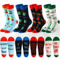 Suhine Women's Christmas Cactus Crew Socks Holiday Gifts 4 Pairs - One Size