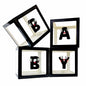 Onteftshop Baby Boxes Letters Party Decorations Clear Black 4 Count