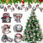 Syhood Vintage Wooden Christmas Ornaments 24 Pcs Snowman Santa Elk Bear