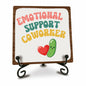 Emotional Support Coworker Wood Sign Plaque 5" with Metal Stand