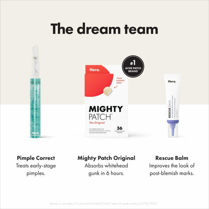 Hero Cosmetics Mighty Patch Original Hydrocolloid Acne Pimple Patch 36 Count