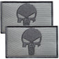 Bluyellow Tactical Skull Embroidered Patches Gray 3x2in 2pcs Set