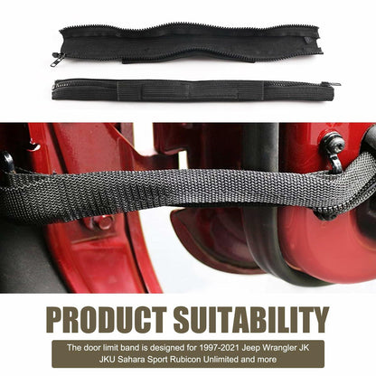 dawfall Automotive Door Restriction Straps 0.74x15.35 Black 2 PCS