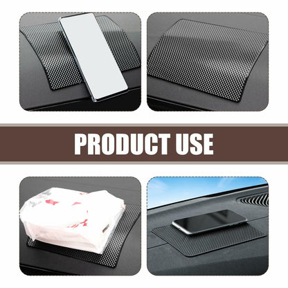 dawfall Car Anti Slip Pad 10.63x5.90in Black Washable Grid Pattern 2 PCS