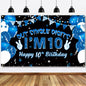 Ushinemi 10th Birthday Banner Boys Party Supplies 6x3.6ft Double Digits