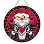 Bolisom Valentines Day Wood Door Sign Red Black Hearts Outdoor Porch Decor