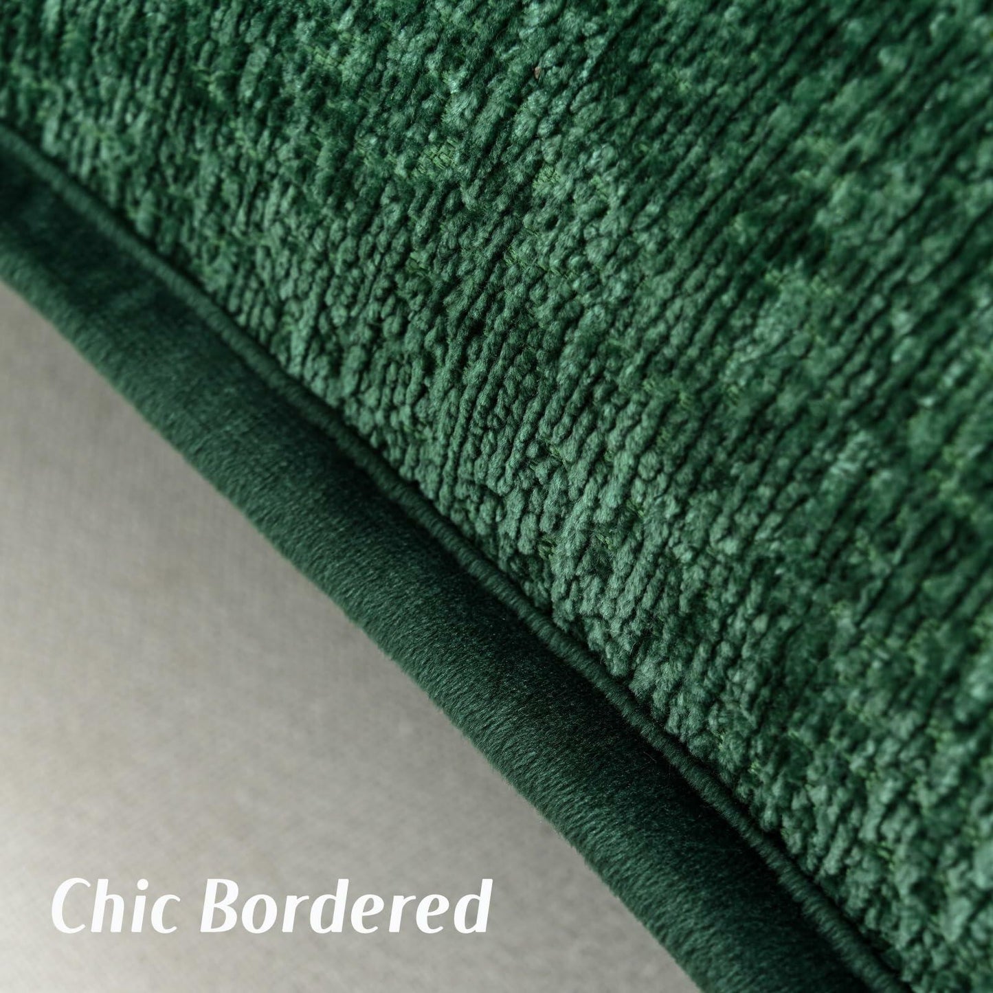 FUTEI Dark Green Chenille Throw Pillow Covers 26x26 Inch Set of 2