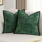 FUTEI Dark Green Chenille Throw Pillow Covers 26x26 Inch Set of 2