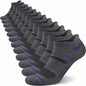 NTCARE Mens Athletic Ankle Socks Cushioned Arch Support Grey 6 Pairs - One Size