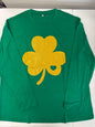 St Patrick's Day Women's Oversized Lucky Shamrock Long Sleeve Tee Size S