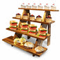 Cloud Maison Acacia Wood 4 Tier Display Stand Rustic Brown Versatile