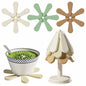 Silicone Trivets for Hot Dishes 3 Tree Coasters + 1 Foldable Stand Green