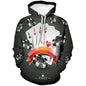 Cerbukt Men's 3D Novelty Hoodie Poker Cards Spread Chips Size 2XL