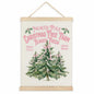 North Pole Village Christmas Wall Decor Pink Bows 12x16 Inch Farmhouse Art