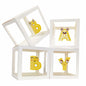 Onteftshop Baby Boxes with Letters 4 Clear White Blocks Baby Shower