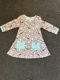 Adorable Girls Toddler Long Sleeve Cotton Dress Cartoon Bird 6T