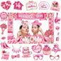 Mothers Day Decorations 23pcs Photo Booth Props Pink Frame Party Supplies